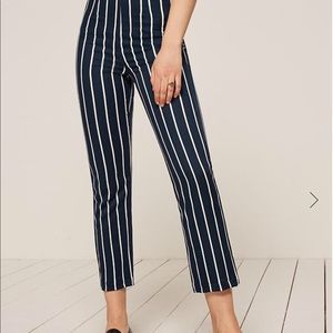 Striped Stretch Kick-flare Trousers